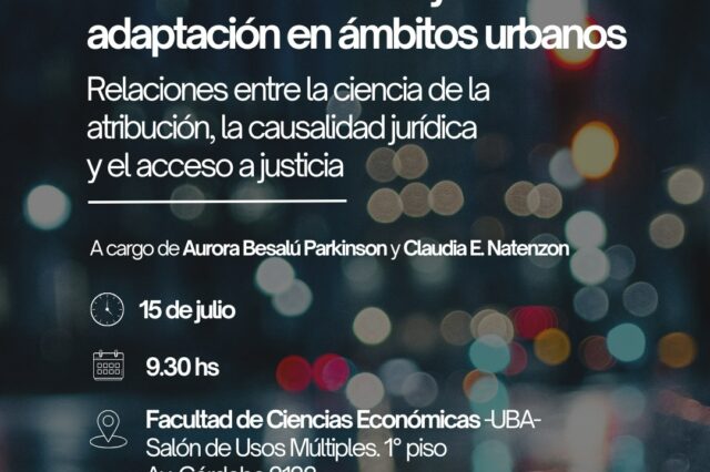 Jornada “Cambio Climático, derechos humanos y adaptación en los ámbitos urbanos”