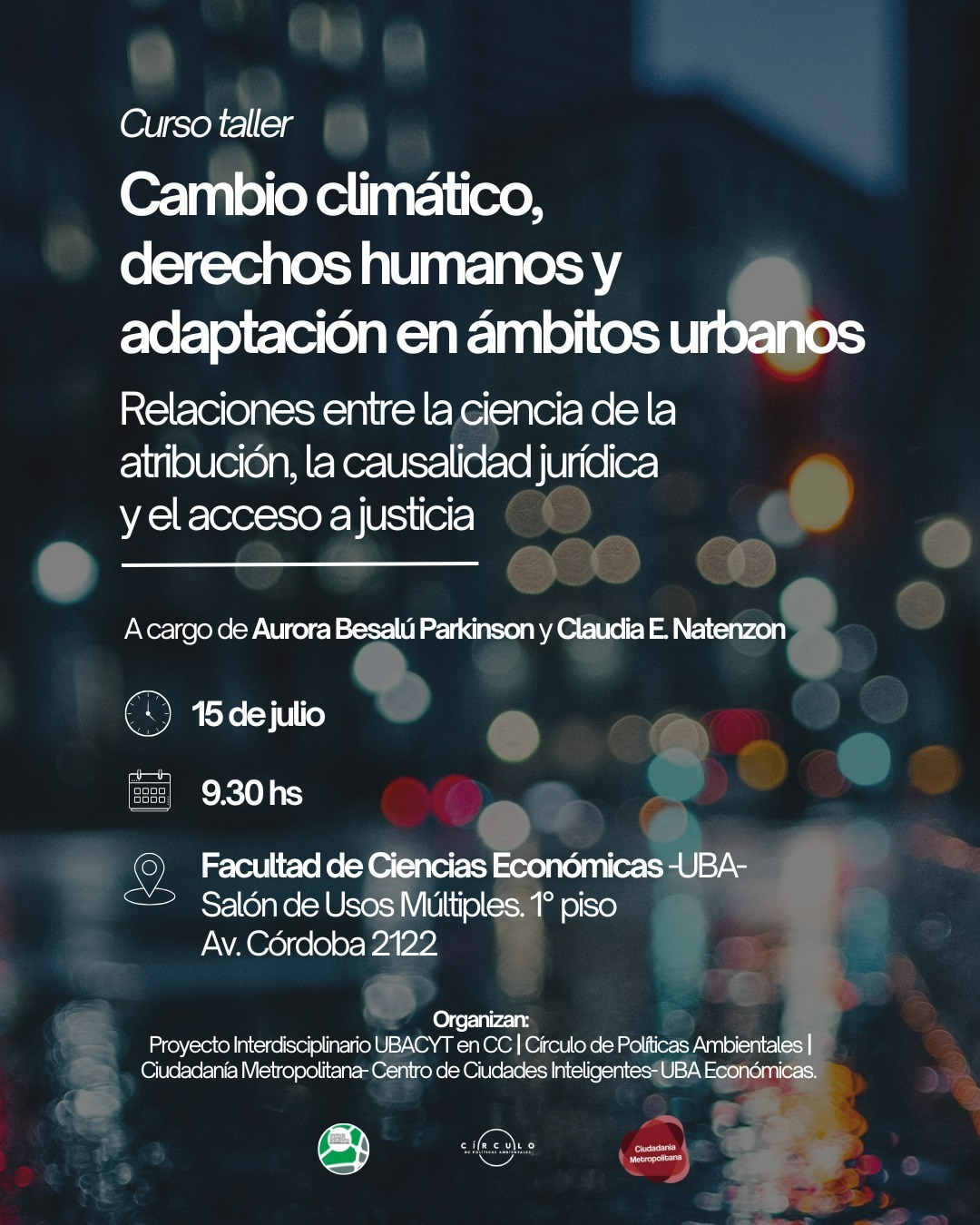 Jornada “Cambio Climático, derechos humanos y adaptación en los ámbitos urbanos”