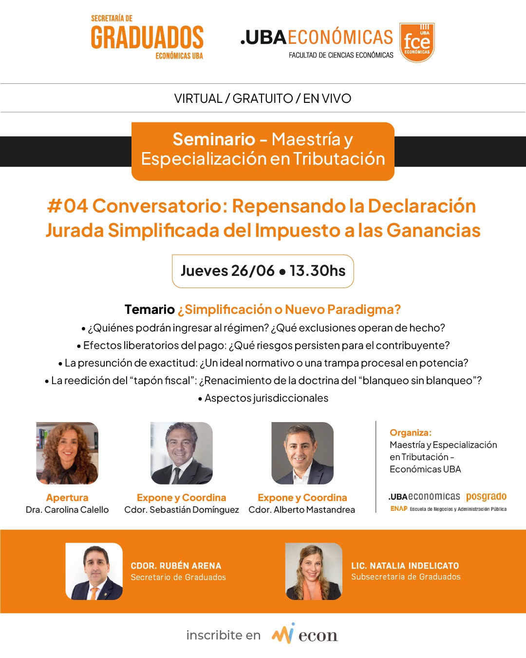Seminario – Maestría y Especialización en Tributación